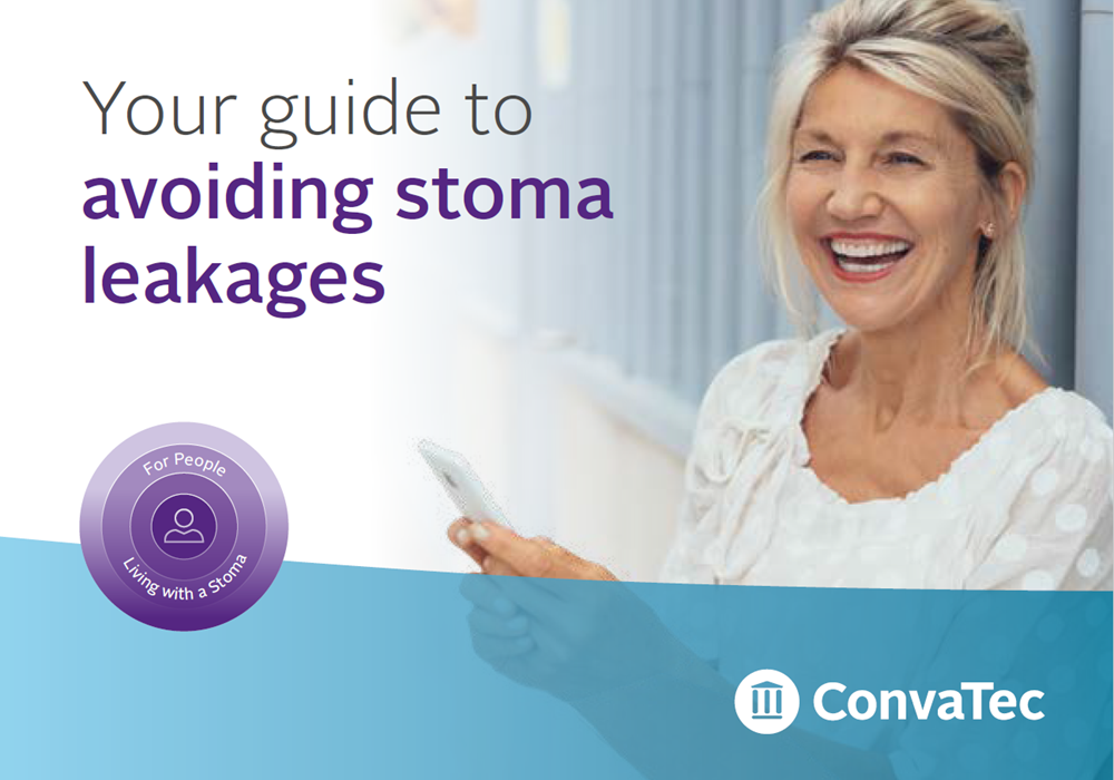 Stoma leakage guide front cover